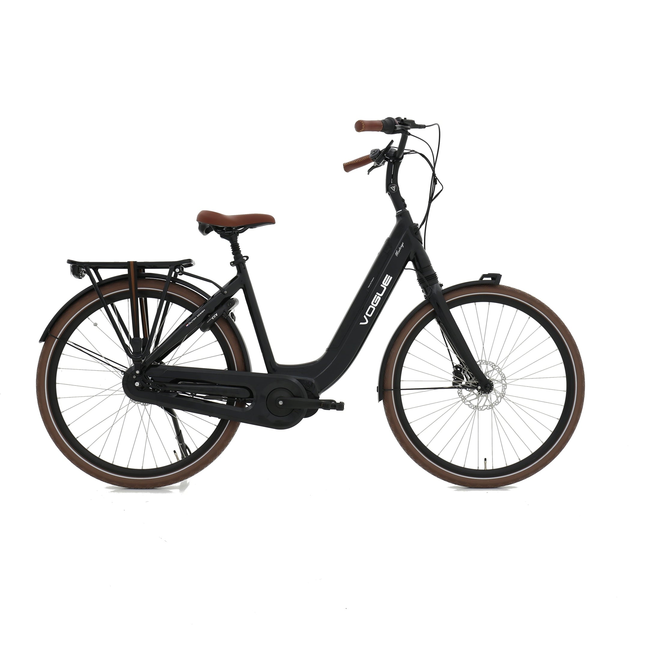 Vogue Mestengo 46cm Elektrische Fiets Hydraulische Remmen met Middenmotor - Glans Zwart - AE-trading