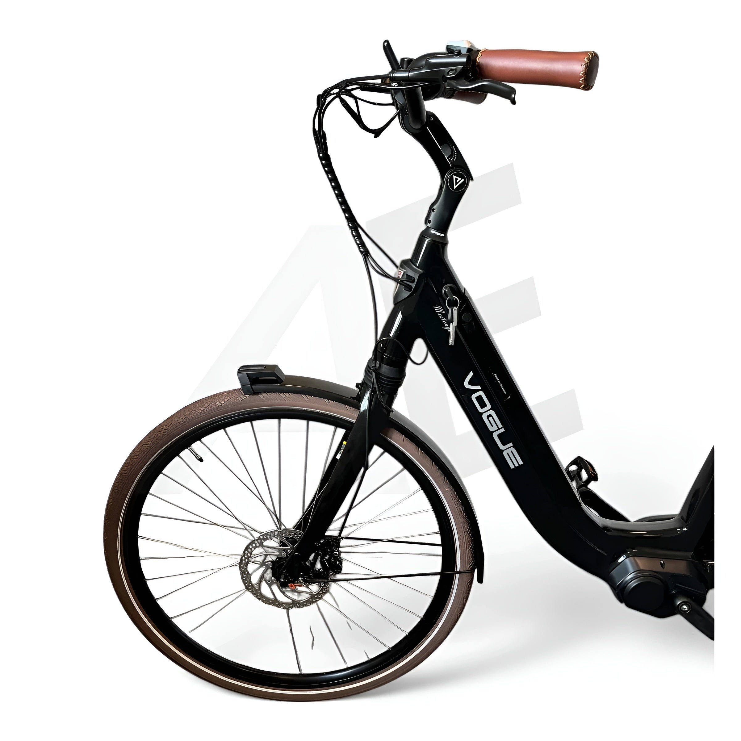 Vogue Mestengo 46cm Elektrische Fiets Hydraulische Remmen met Middenmotor - Glans Zwart - AE-trading