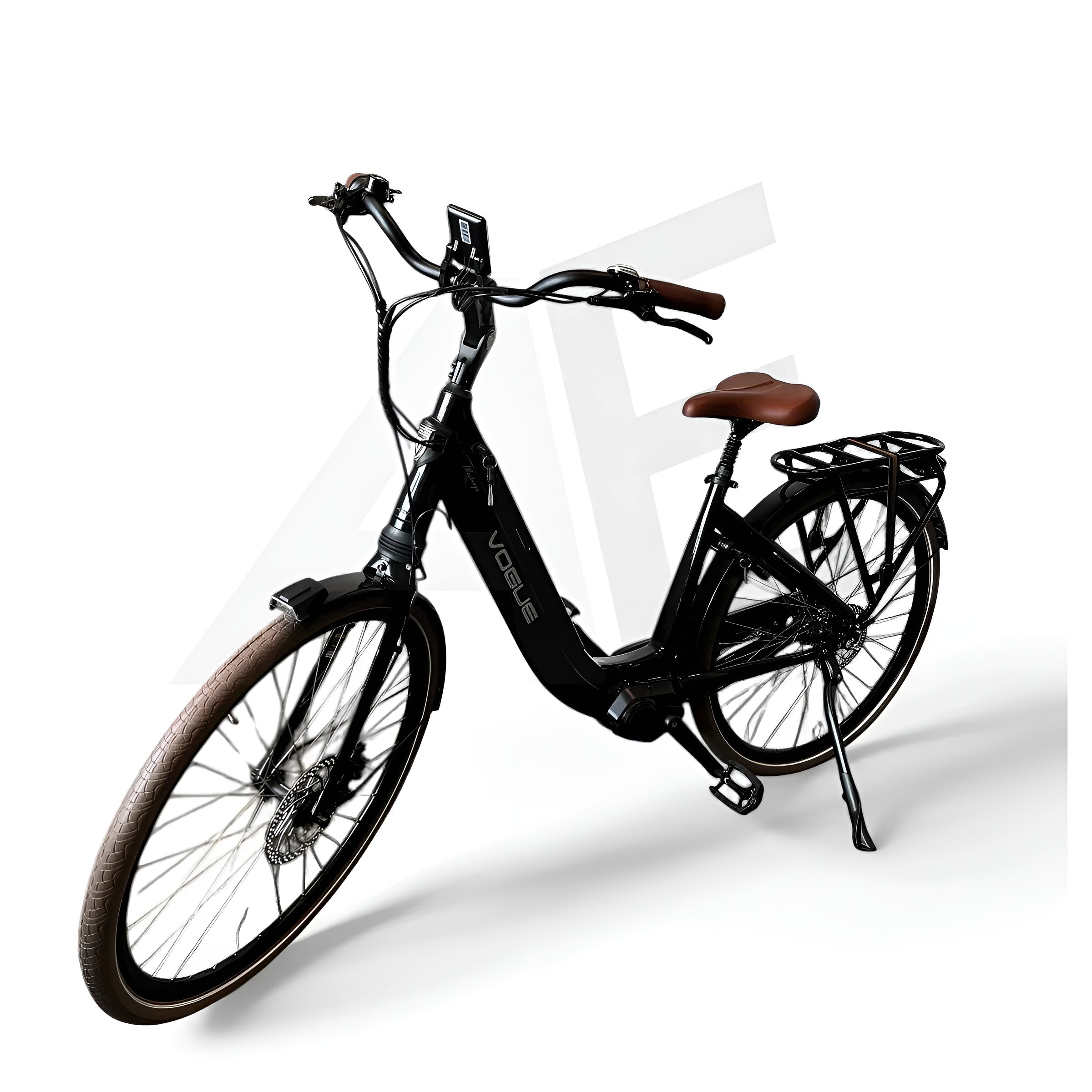 Vogue Mestengo 46cm Elektrische Fiets Hydraulische Remmen met Middenmotor - Glans Zwart - AE-trading