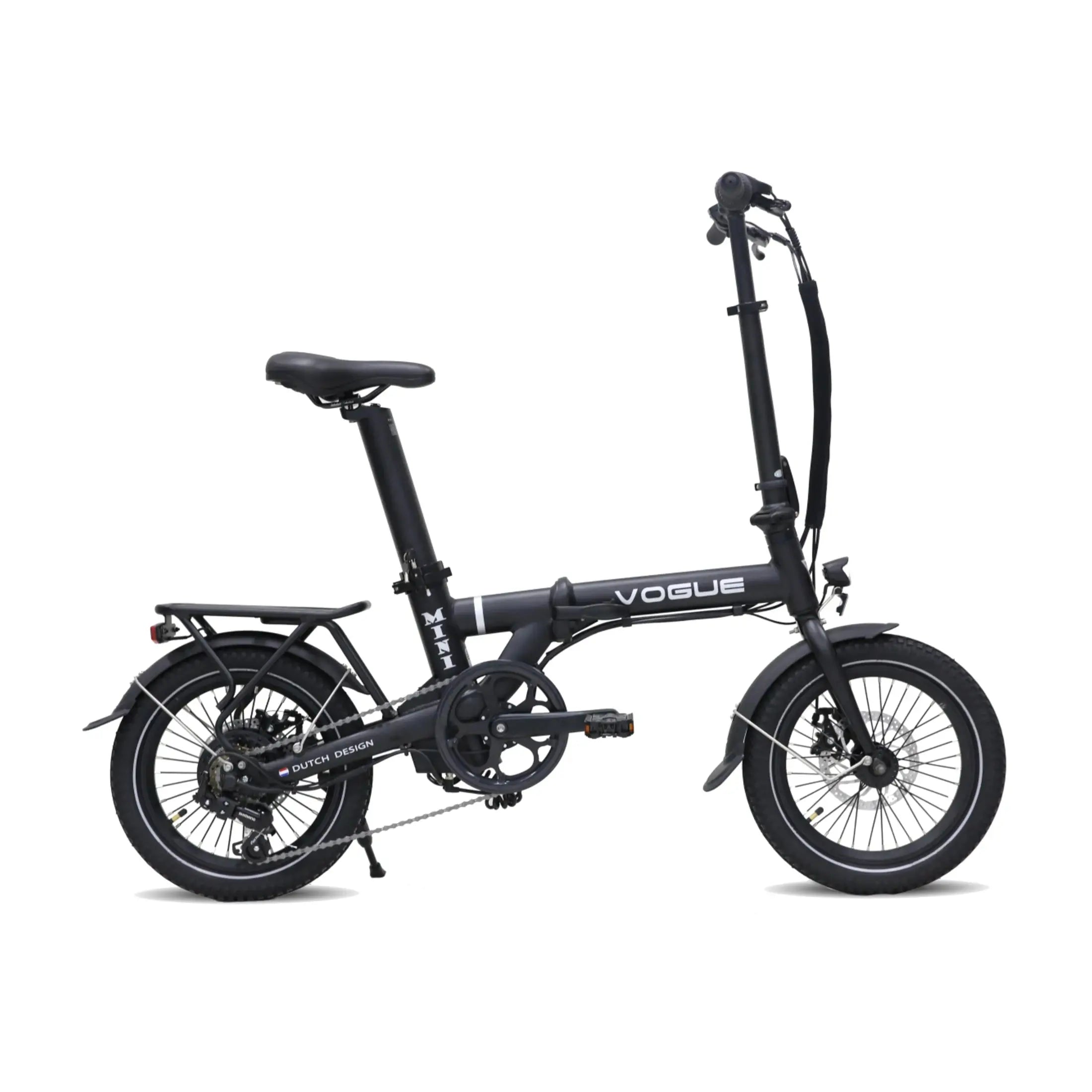 Vogue Mini - Elektrische Vouwfiets - Mat Zwart - 120 kg Draagvermogen - 36V/281Wh Accu - Hydraulische Remmen - 6 Versnellingen - Achterwielmotor - AE-trading