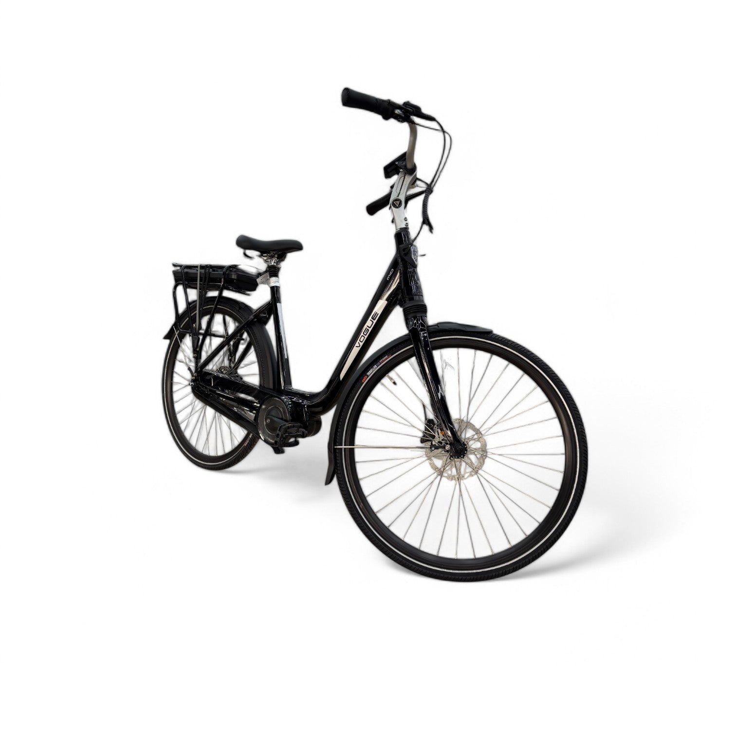 Vogue Mio 8SP Elektrische Fiets E-bike met Hydraulische Remmen 16Ah 36V 576Wh 46cm - Glans Zwart - AE-trading