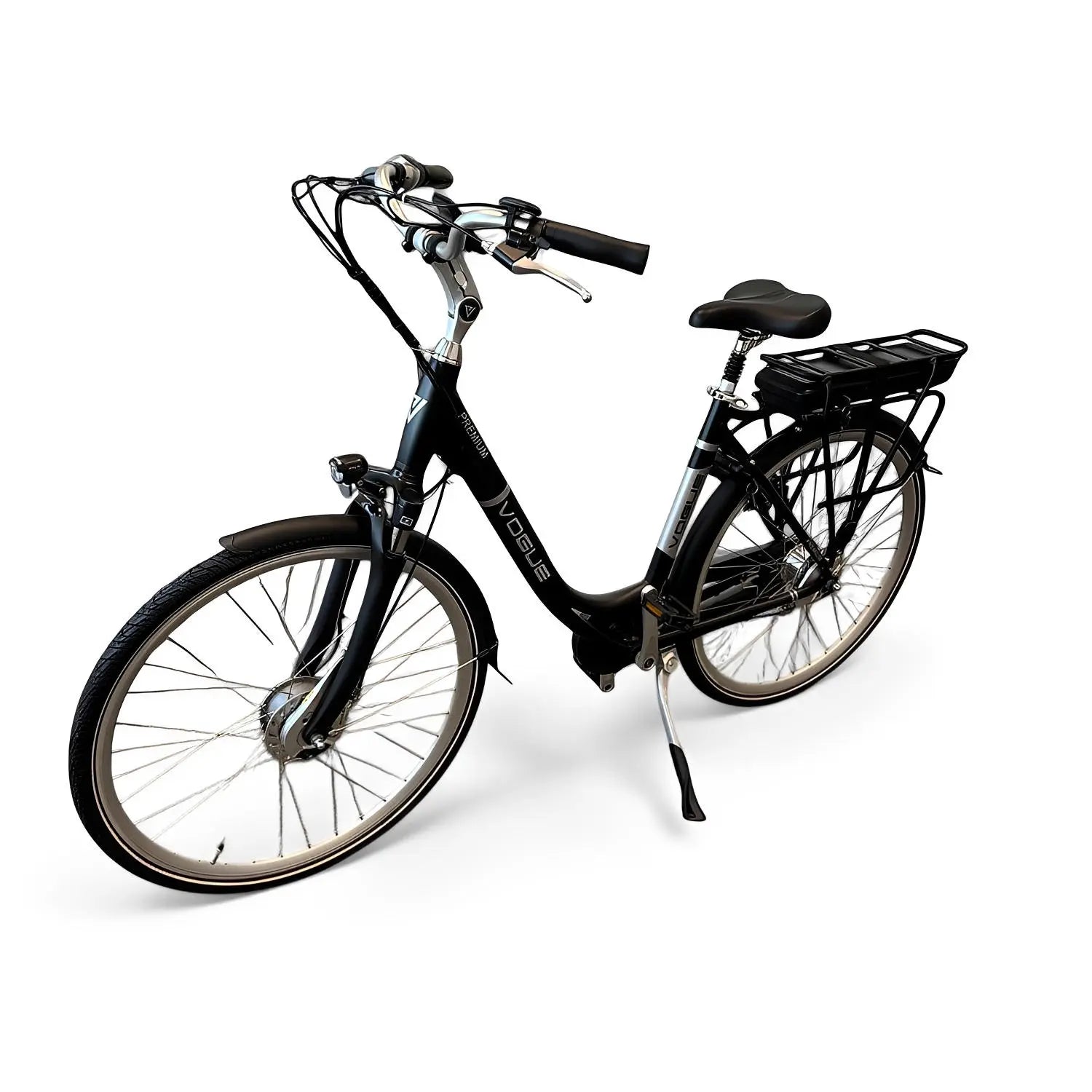 Vogue Premium Elektrische Fiets 7SP 48cm Lage Instap - Mat Zwart - AE-trading