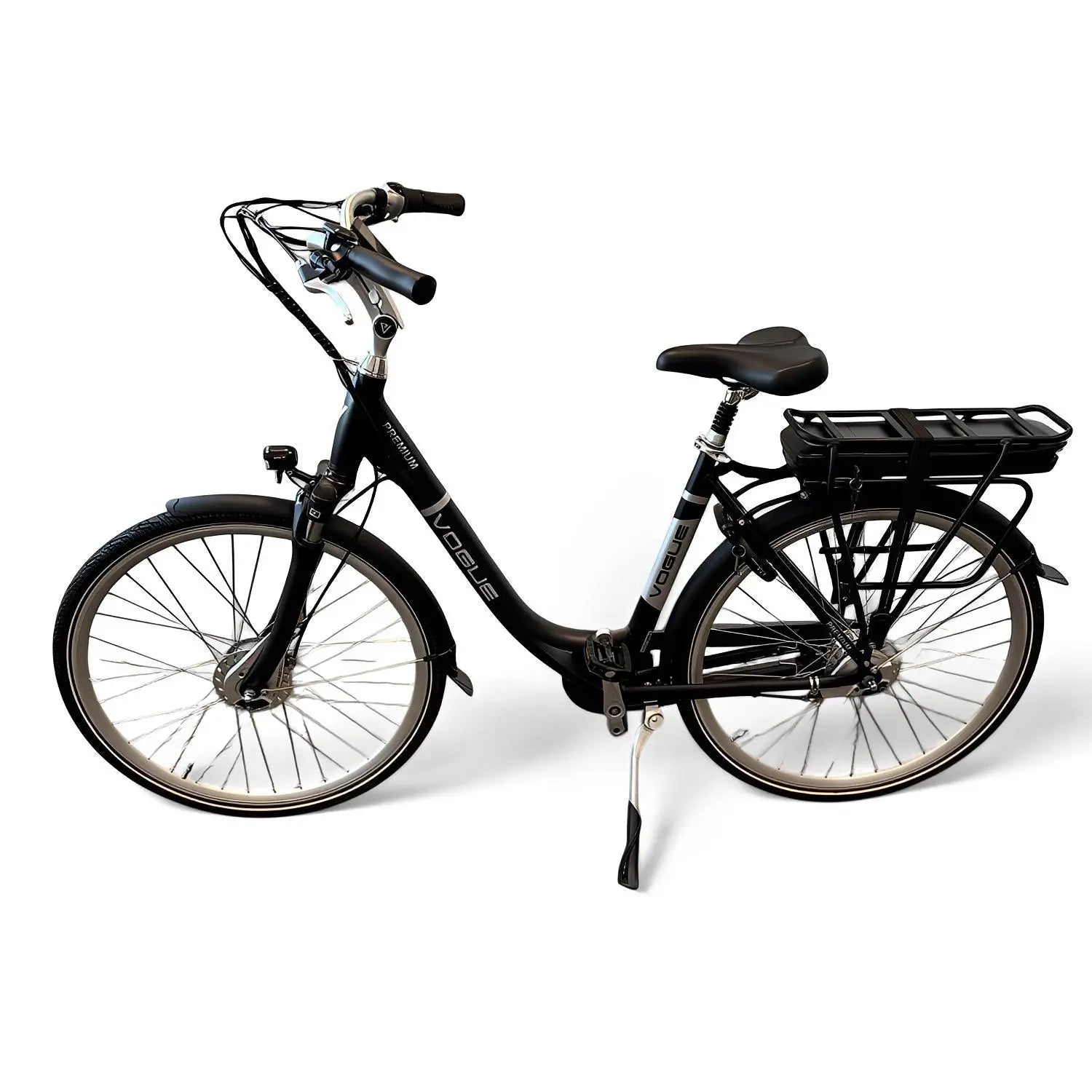 Vogue Premium Elektrische Fiets 7SP 48cm Lage Instap - Mat Zwart - AE-trading