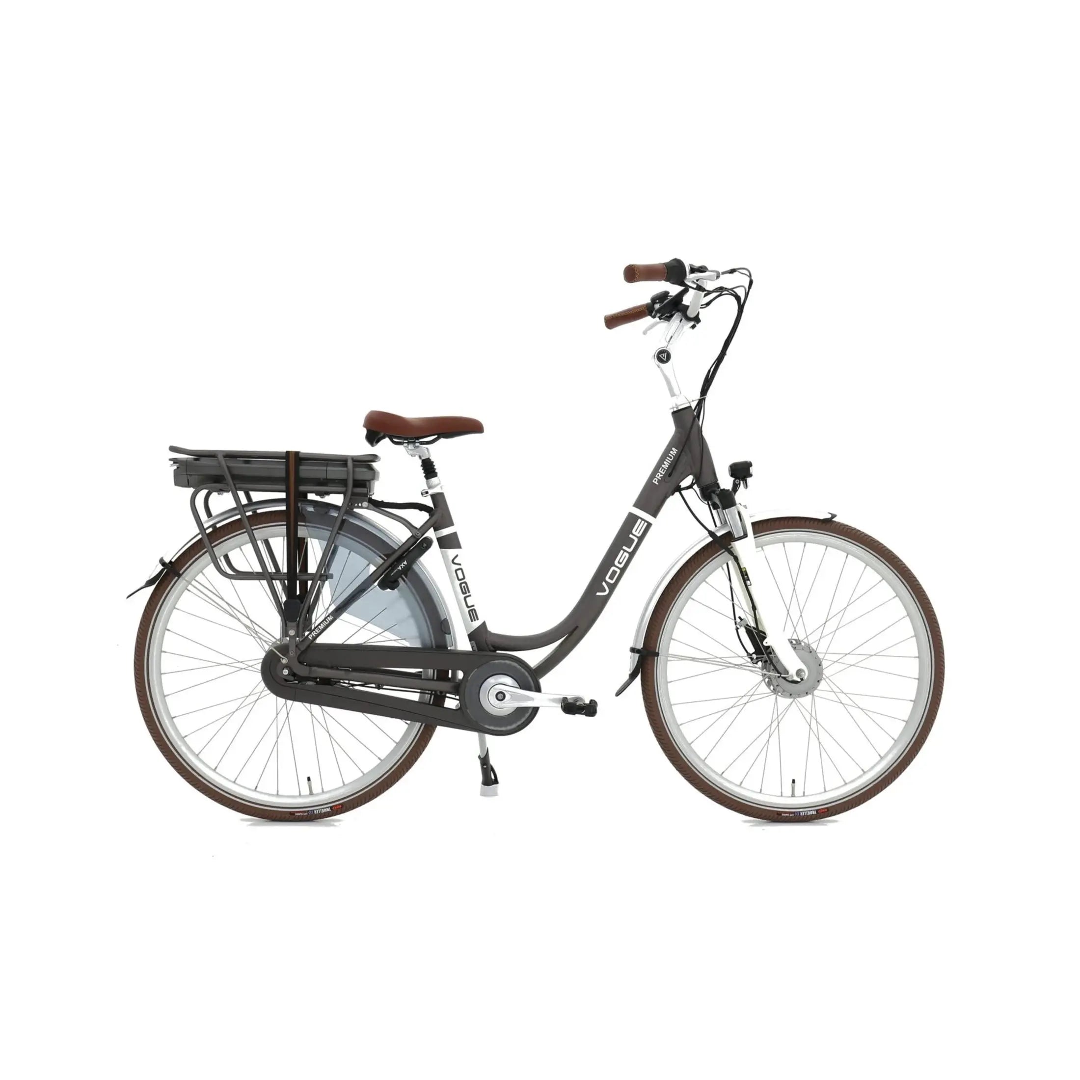 Vogue Premium Elektrische Fiets 7SP 53cm Lage Instap - Mat Bruin - AE-trading