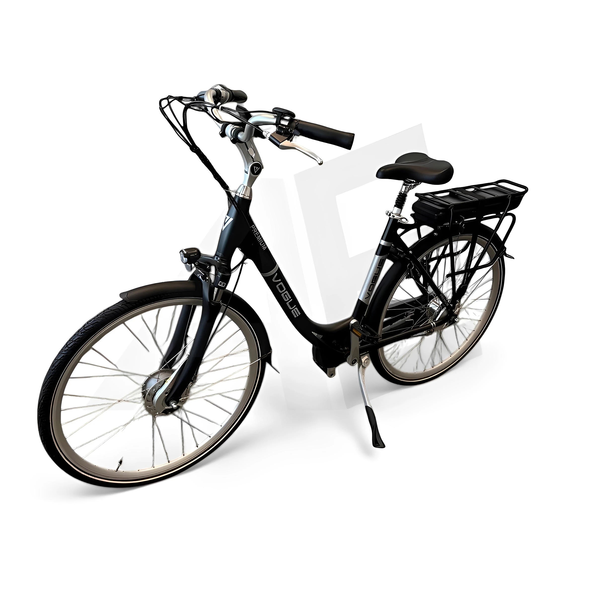 Vogue Premium Elektrische Fiets 7SP 53cm Lage Instap - Mat Zwart - AE-trading
