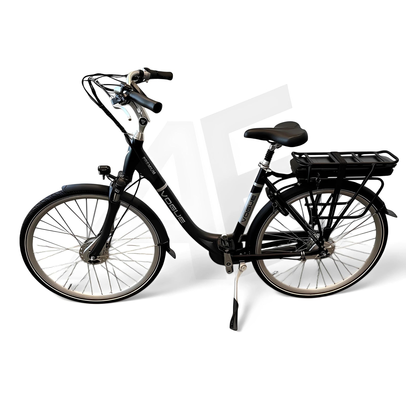 Vogue Premium Elektrische Fiets - Mat Zwart - 53 cm - Lage Instap - AE-trading