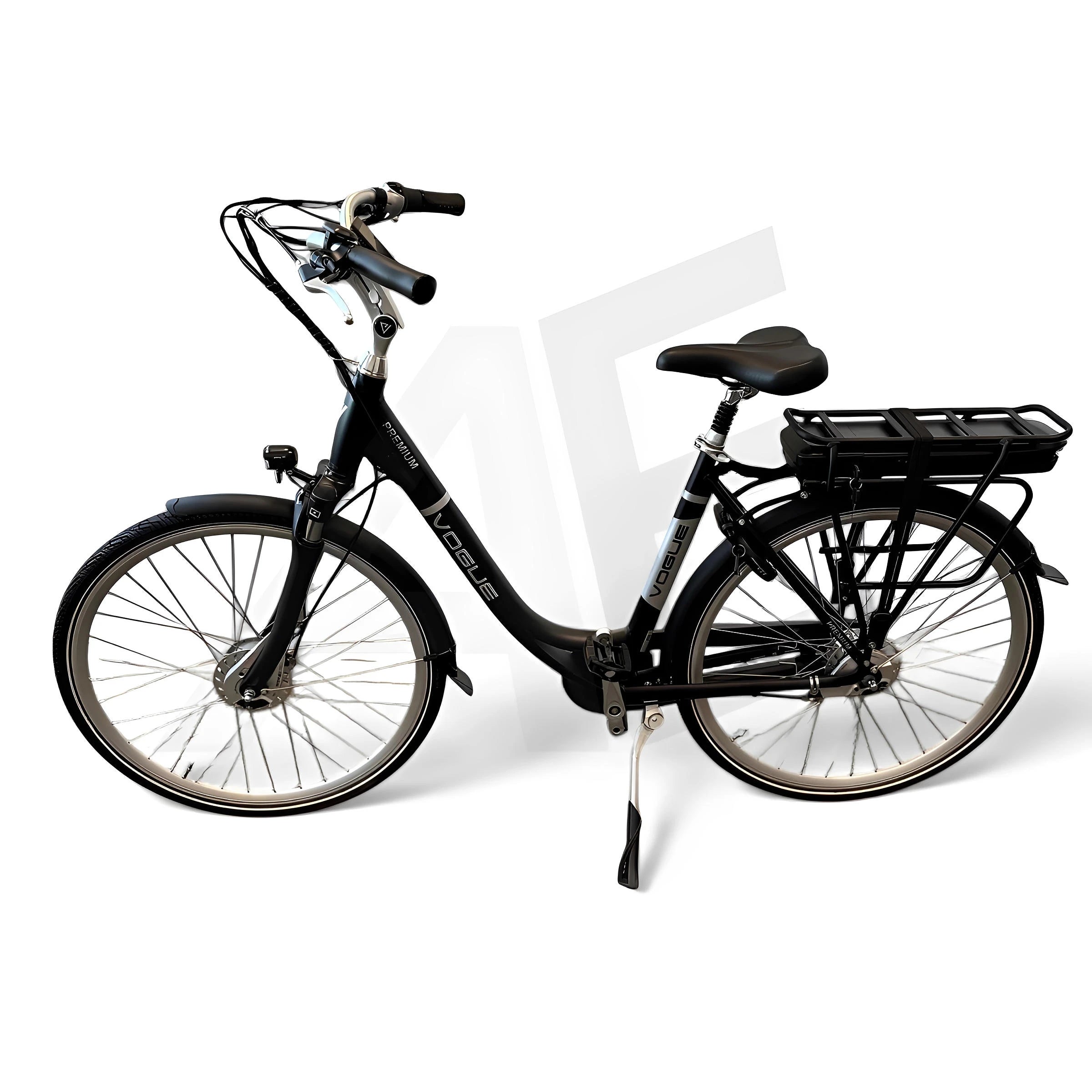 Vogue Premium Elektrische Fiets 7SP 53cm Lage Instap - Mat Zwart - AE-trading