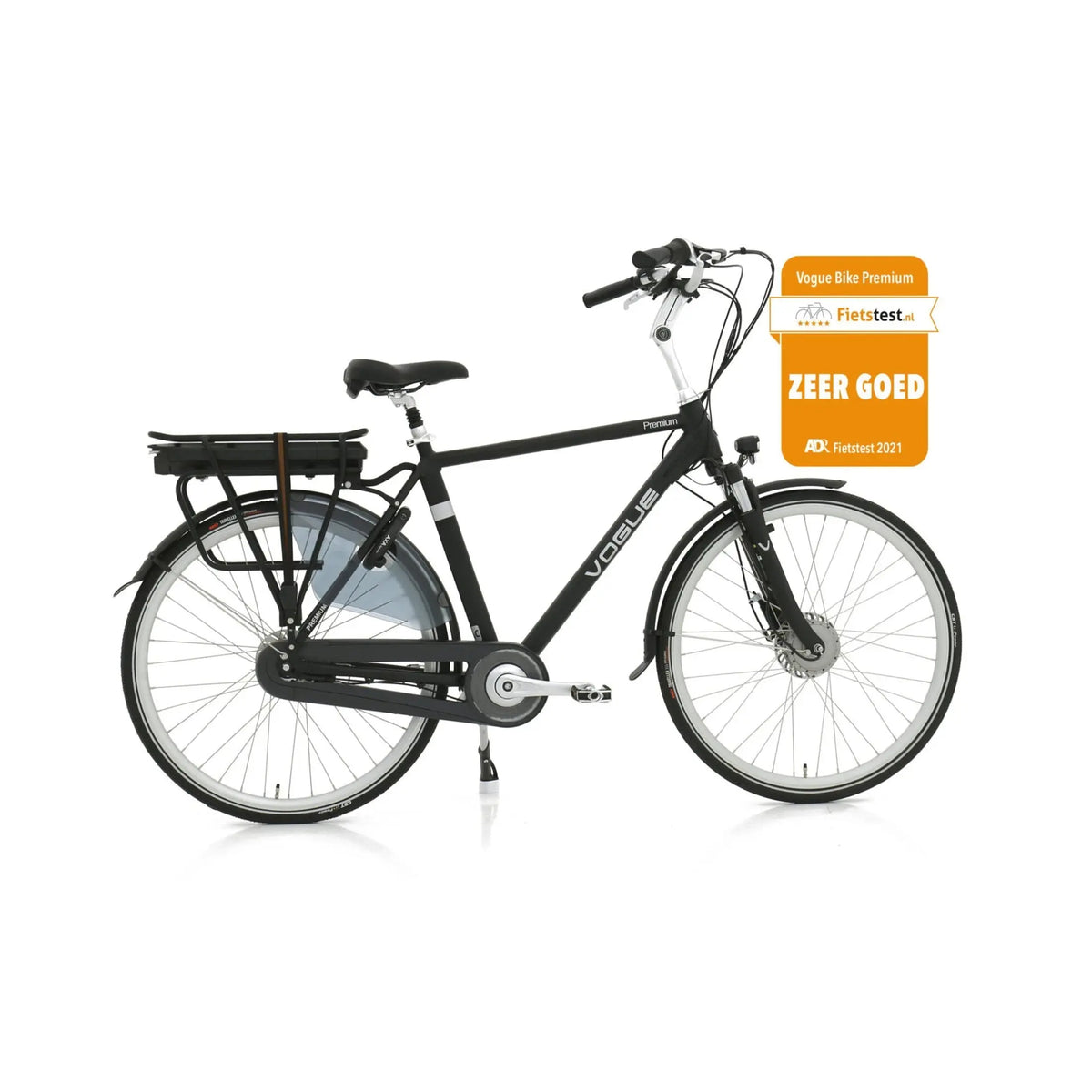 Vogue Premium Elektrische Fiets - Mat Zwart - 56 cm - Hoge Instap - AE-trading