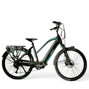 Vogue SLX M420 Elektrische Fiets 9RD Shimano Versnellingen 51cm met Hydraulische Remmen - Mat Zwart Blauw - AE-trading