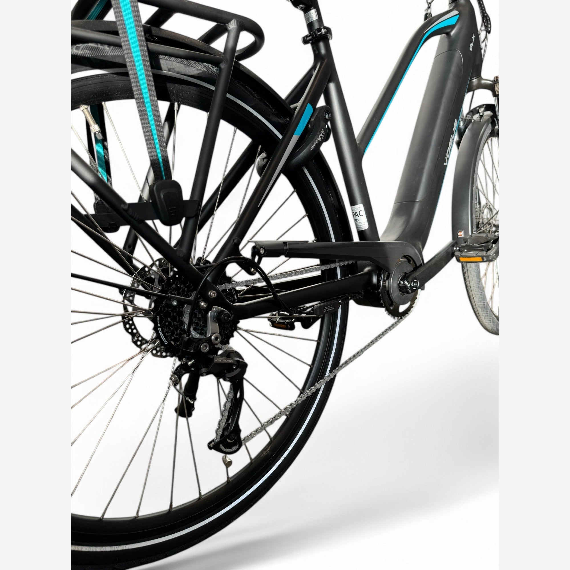Vogue SLX M420 Elektrische Fiets 9RD Shimano Versnellingen 51cm met Hydraulische Remmen - Mat Zwart Blauw - AE-trading