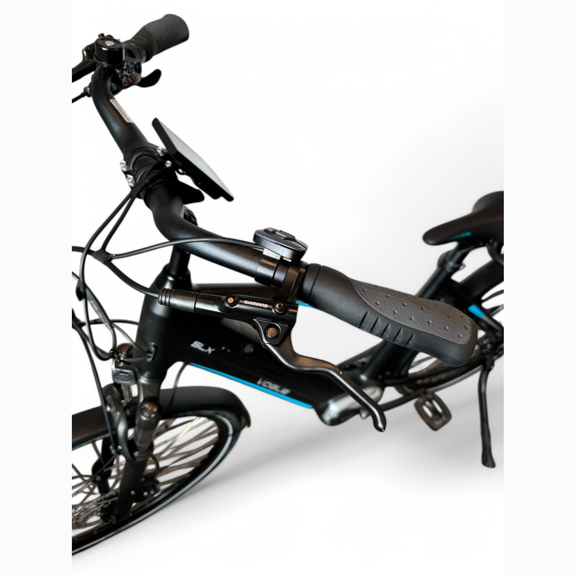 Vogue SLX M420 Elektrische Fiets 9RD Shimano Versnellingen 51cm met Hydraulische Remmen - Mat Zwart Blauw - AE-trading