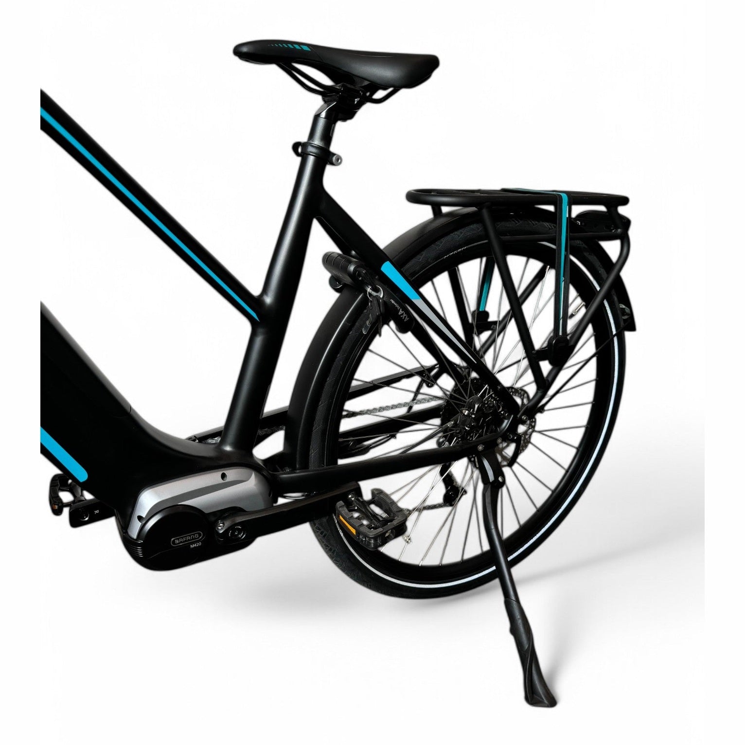Vogue SLX M420 Elektrische Fiets 9RD Shimano Versnellingen 51cm met Hydraulische Remmen - Mat Zwart Blauw - AE-trading