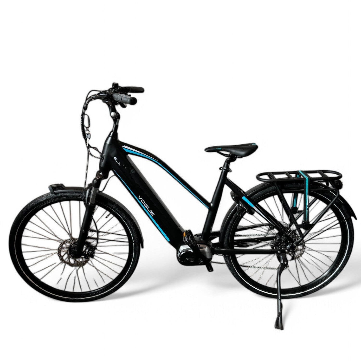 Vogue SLX M420 Elektrische Fiets 9RD Shimano Versnellingen 51cm met Hydraulische Remmen - Mat Zwart Blauw - AE-trading