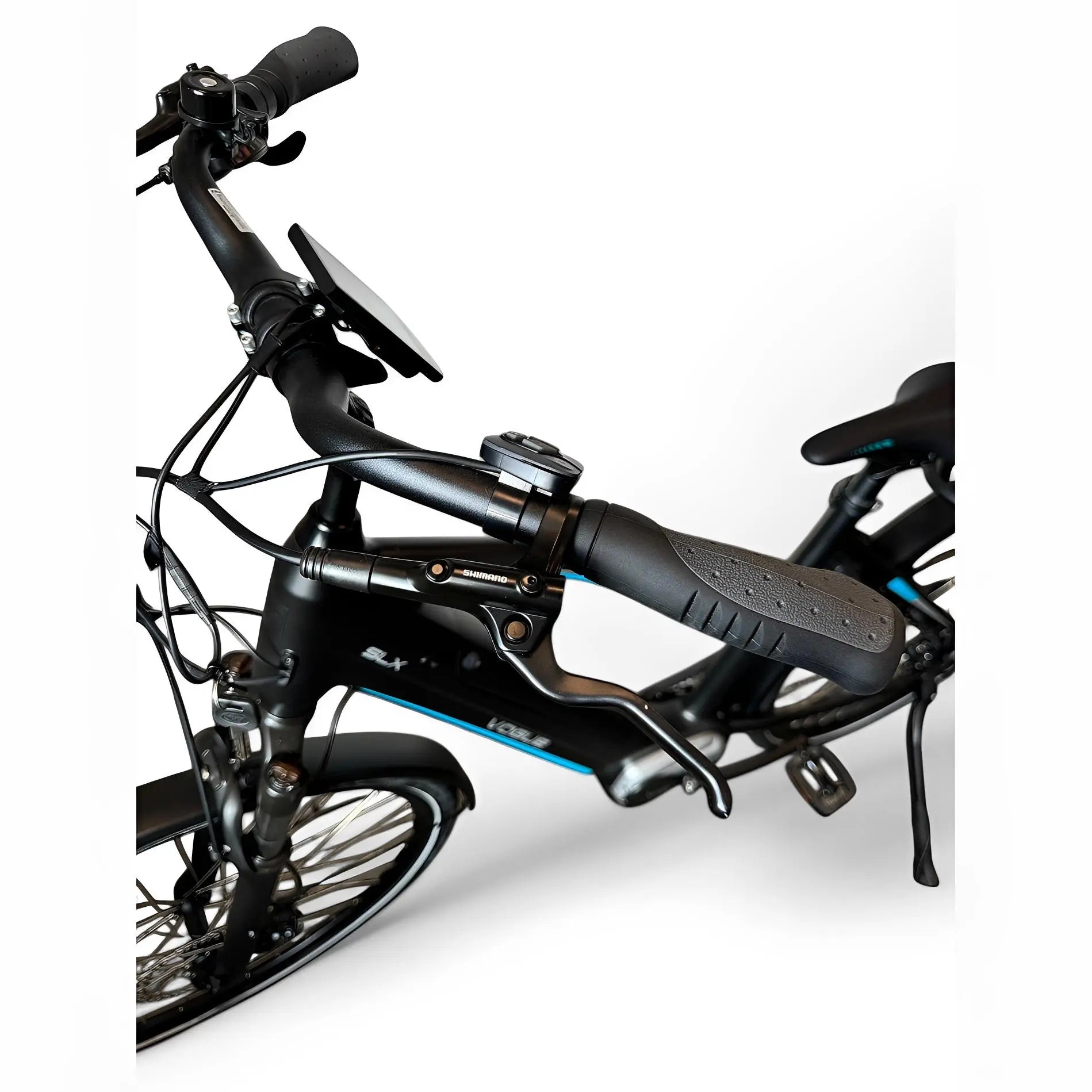 Vogue SLX M200 Elektrische Fiets 9RD Shimano Versnellingen 51cm met Hydraulische Remmen - Mat Zwart Blauw - AE-trading