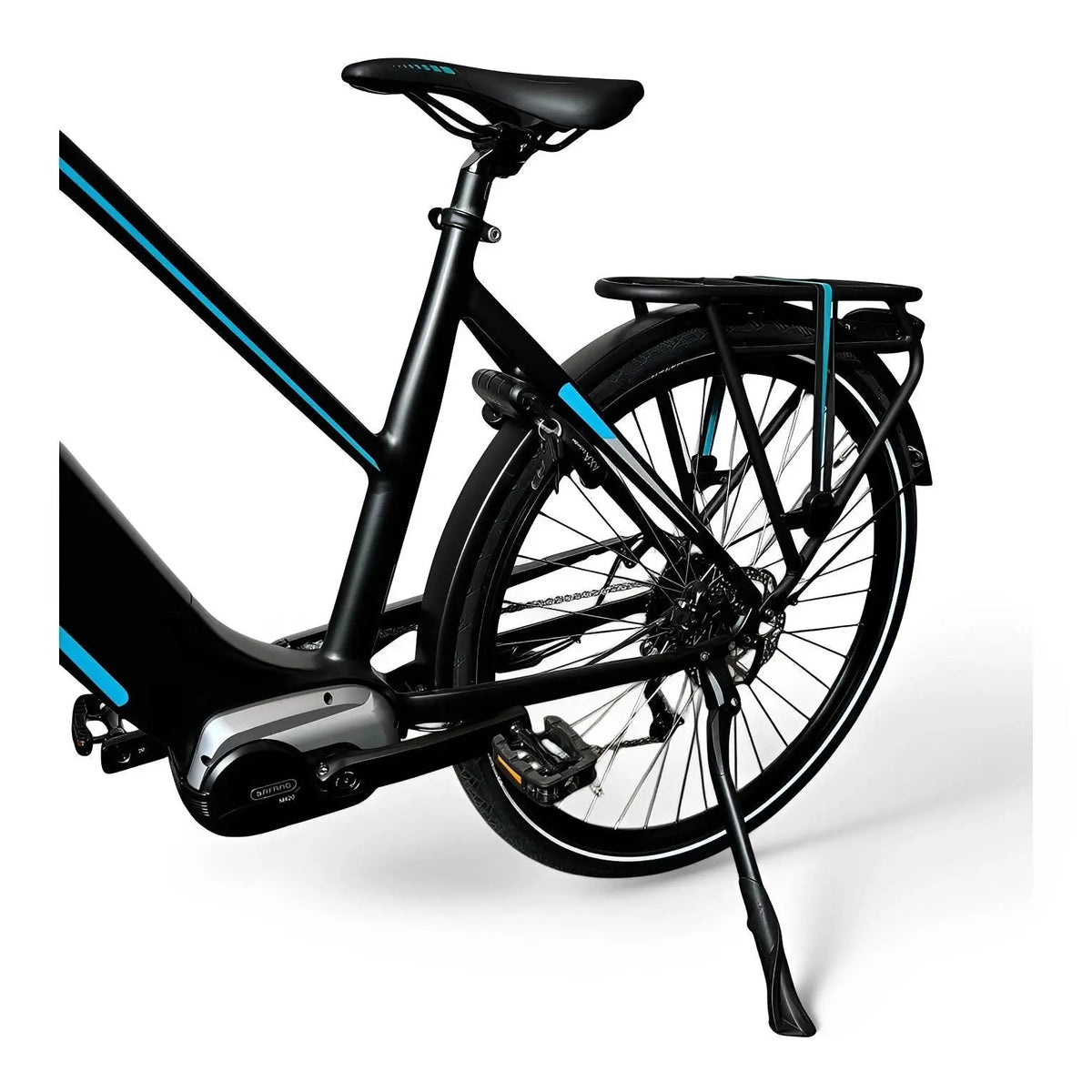 Vogue SLX M420 Elektrische Fiets 9RD Shimano Versnellingen 51cm met Hydraulische Remmen - Mat Zwart Blauw - AE-trading