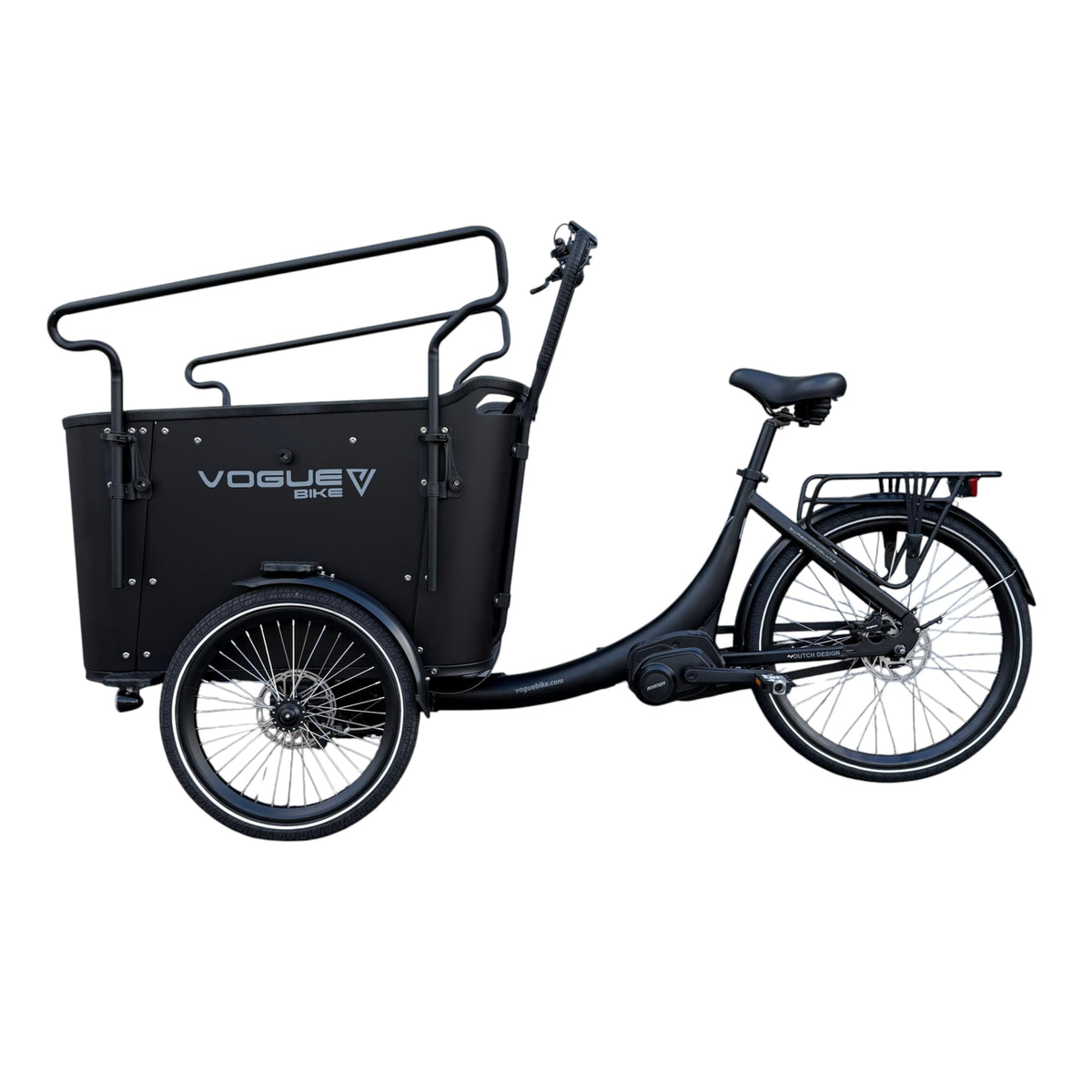 Vogue Superior Deluxe Elektrische Bakfiets - Mat Zwart - 50 cm - AE-trading