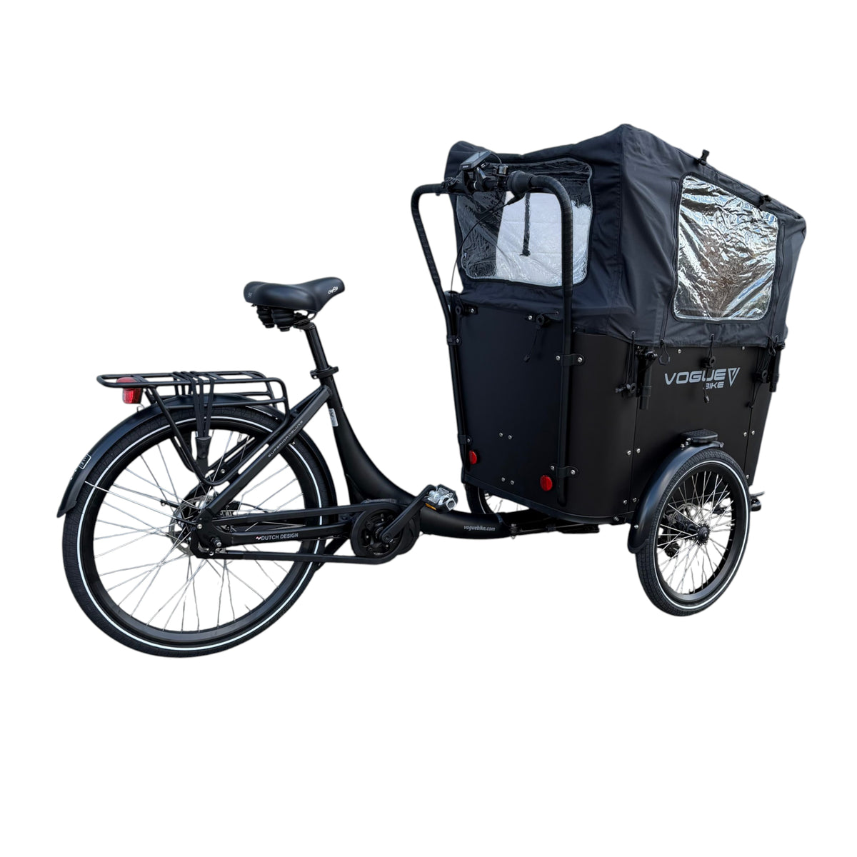 Vogue Superior Deluxe Elektrische Bakfiets - Mat Zwart - 50 cm - AE-trading