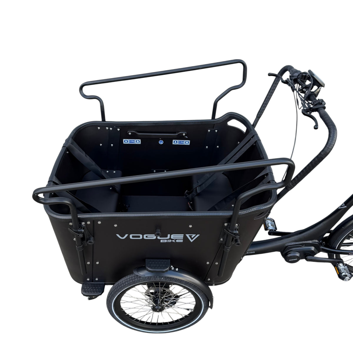 Vogue Superior Deluxe Elektrische Bakfiets - Mat Zwart - 50 cm - AE-trading