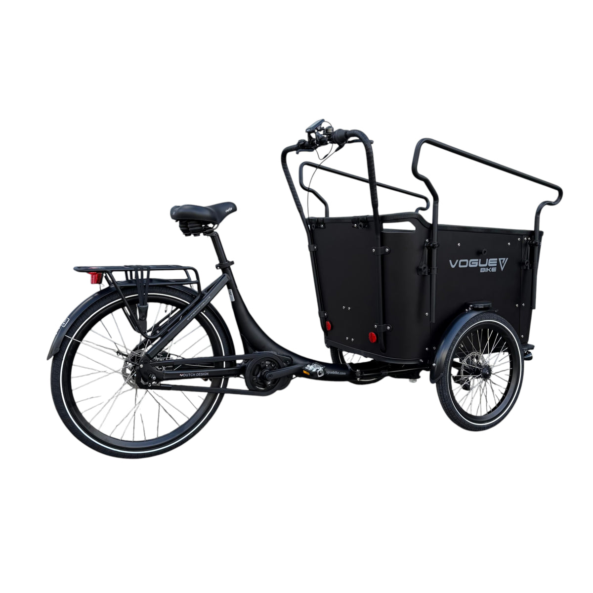 Vogue Superior Deluxe Elektrische Bakfiets - Mat Zwart - 50 cm - AE-trading