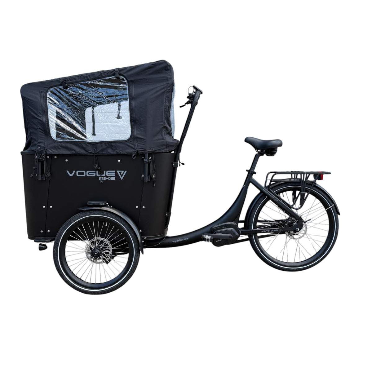 Vogue Superior Deluxe Elektrische Bakfiets - Mat Zwart - 50 cm - AE-trading