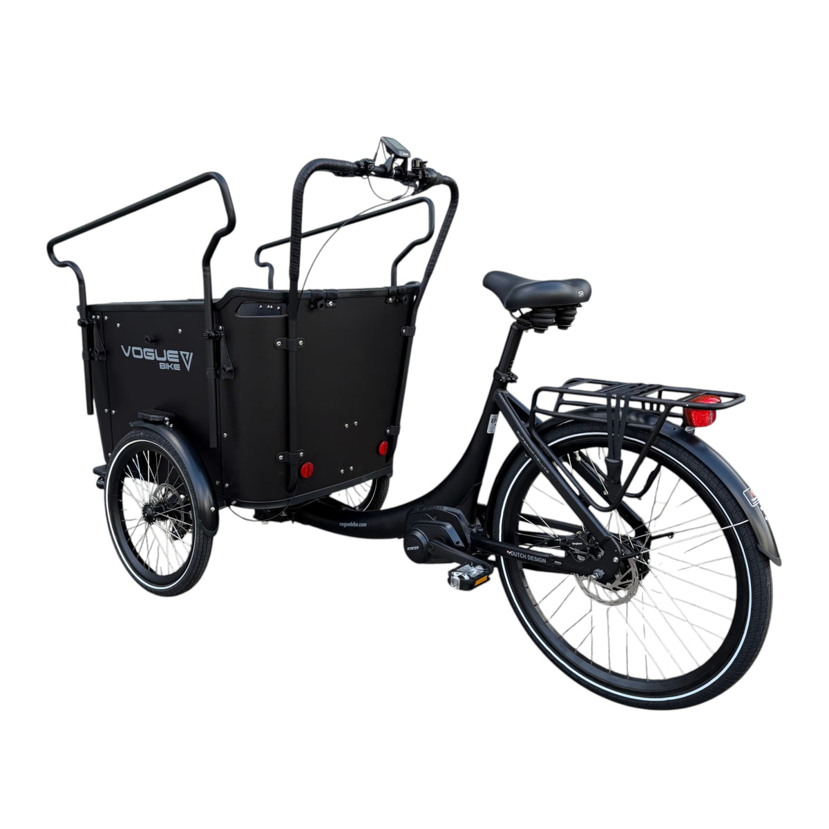 Vogue Superior Deluxe Elektrische Bakfiets - Mat Zwart - 50 cm - AE-trading