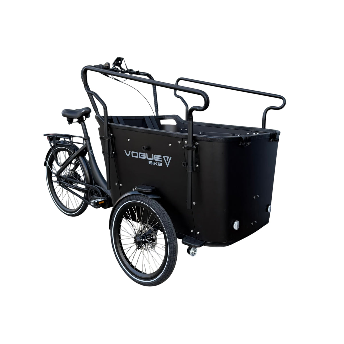 Vogue Superior Deluxe Elektrische Bakfiets - Mat Zwart - 50 cm - AE-trading