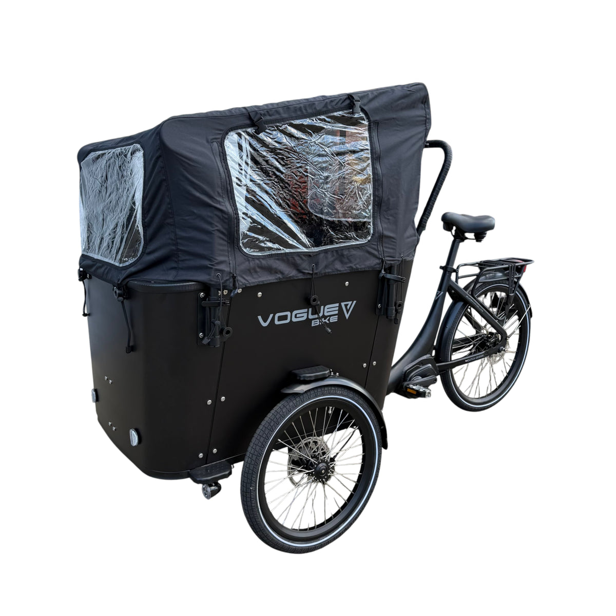 Vogue Superior Deluxe Elektrische Bakfiets - Mat Zwart - 50 cm - AE-trading