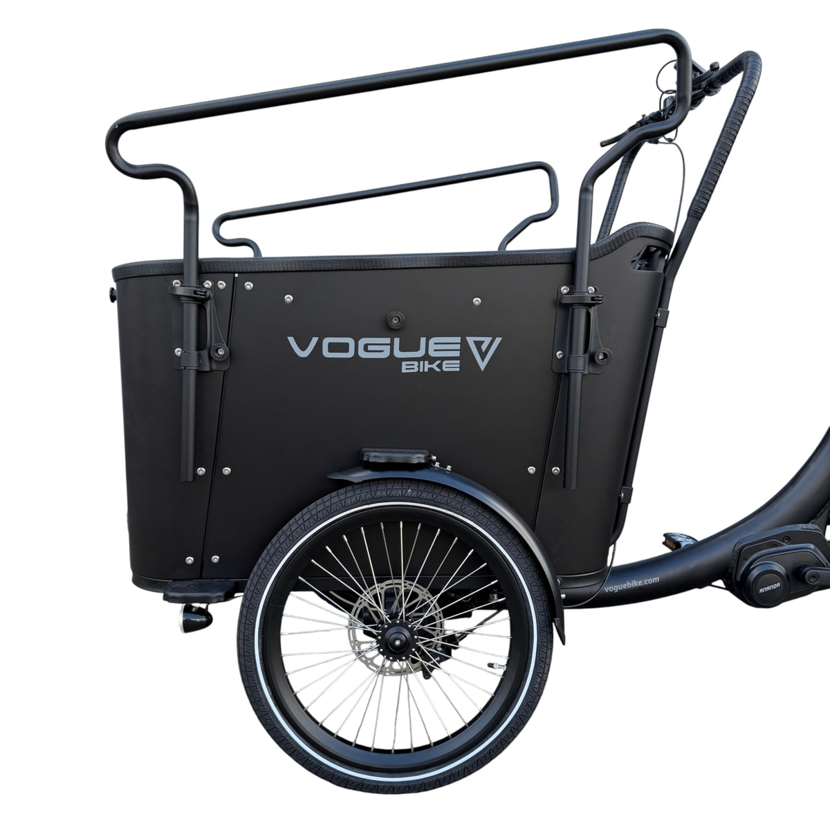 Vogue Superior Deluxe Elektrische Bakfiets - Mat Zwart - 50 cm - AE-trading