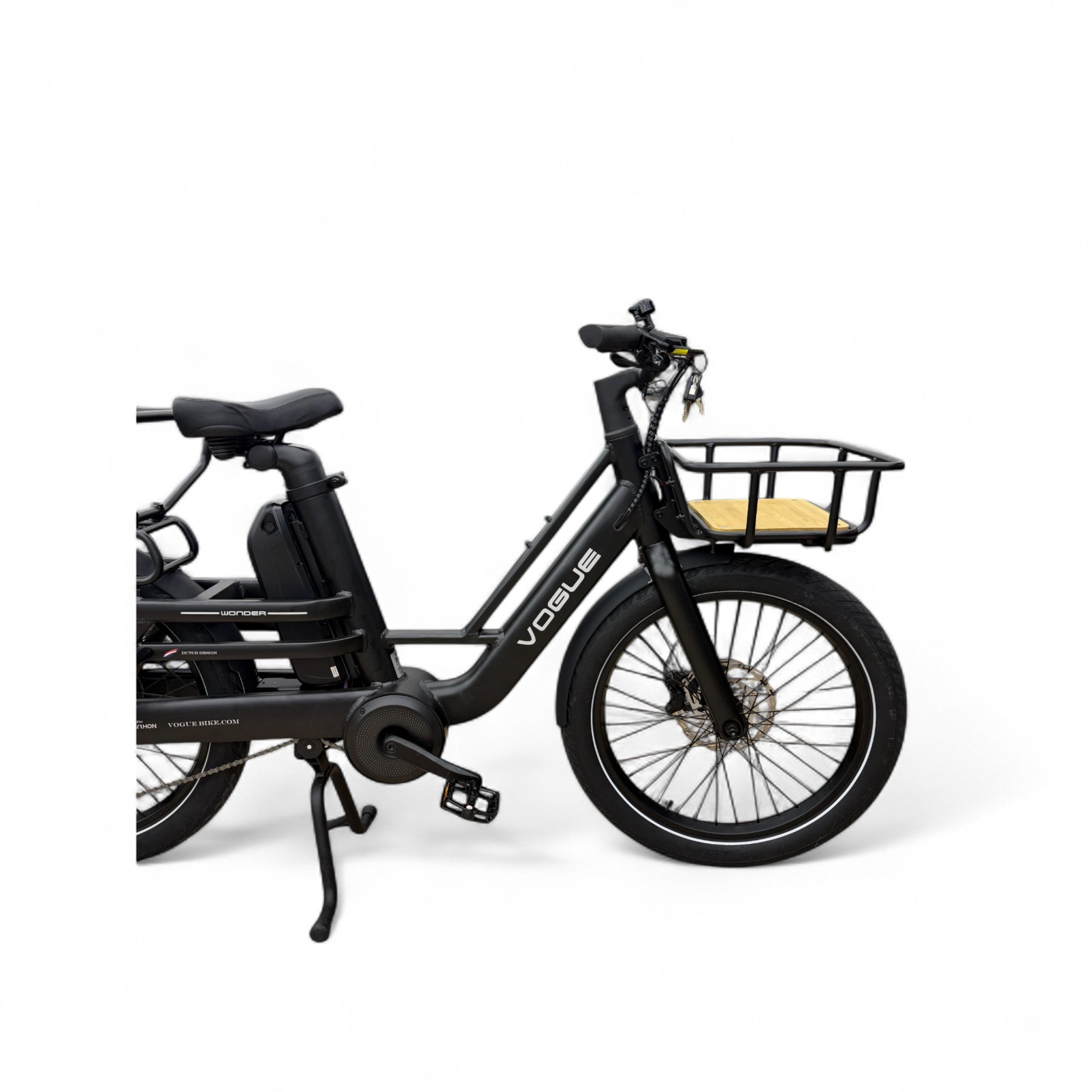Vogue Wonder Longtail – Elektrische Longtail Bakfiets – Zwart - 24 inch – 180 kg Draagvermogen – Dubbele 48V Accu – Shimano 7 Versnellingen – Hydraulische Remmen - AE-trading
