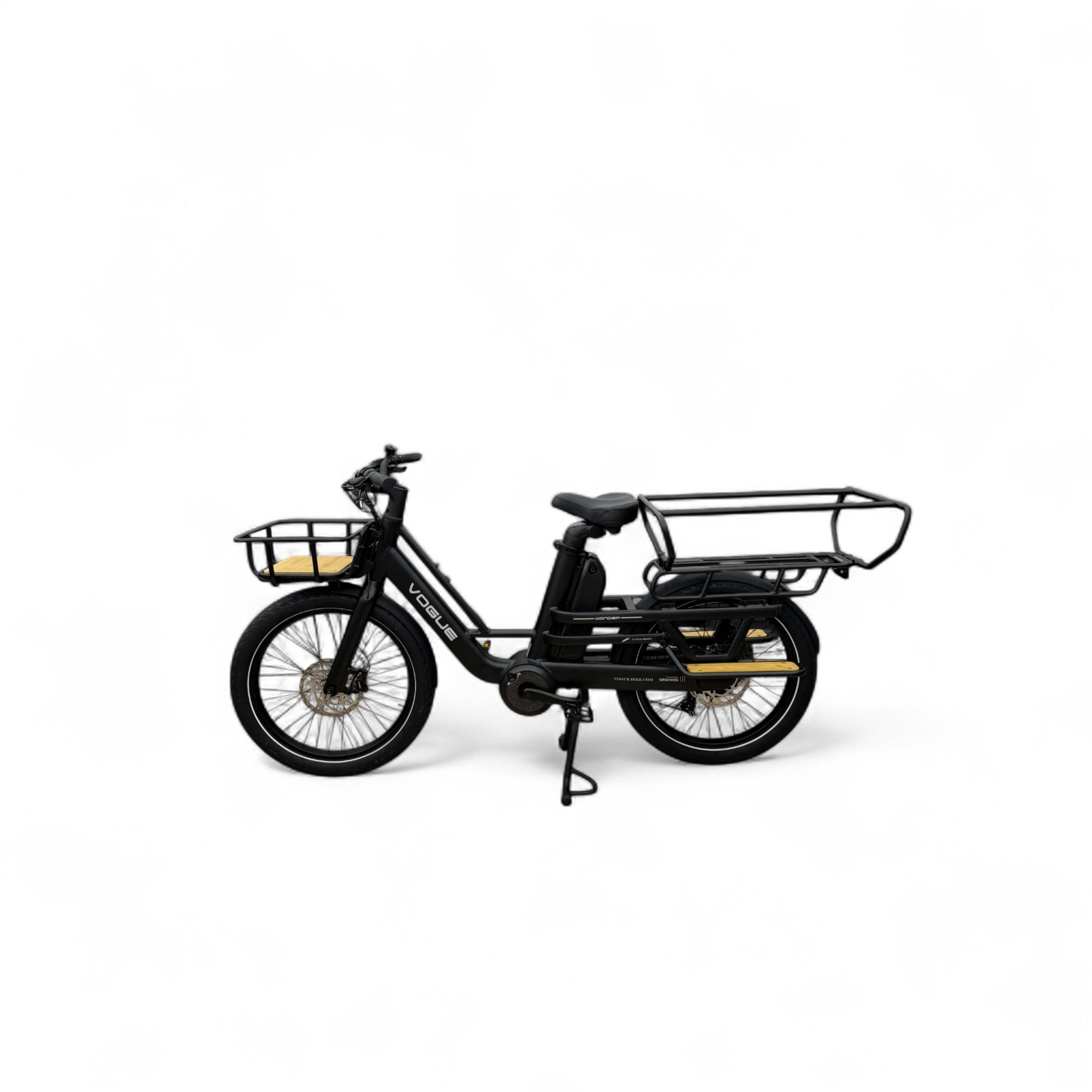 Vogue Wonder Longtail – Elektrische Longtail Bakfiets – Zwart - 24 inch – 180 kg Draagvermogen – Dubbele 48V Accu – Shimano 7 Versnellingen – Hydraulische Remmen - AE-trading