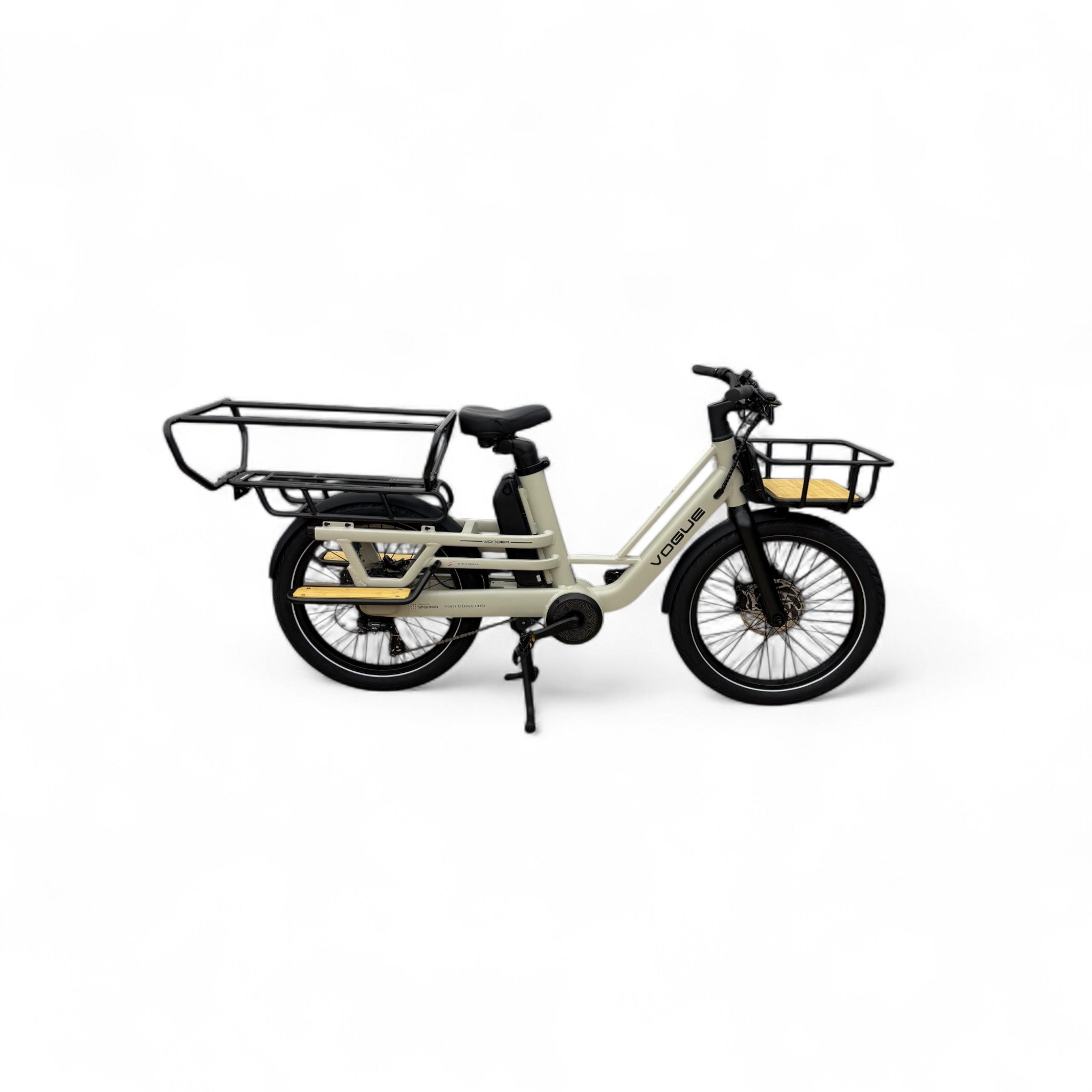 Vogue Wonder Longtail – Elektrische Longtail Bakfiets – Grijs - 24 inch – 180 kg Draagvermogen – Dubbele 48V Accu – Shimano 7 Versnellingen – Hydraulische Remmen - AE-trading