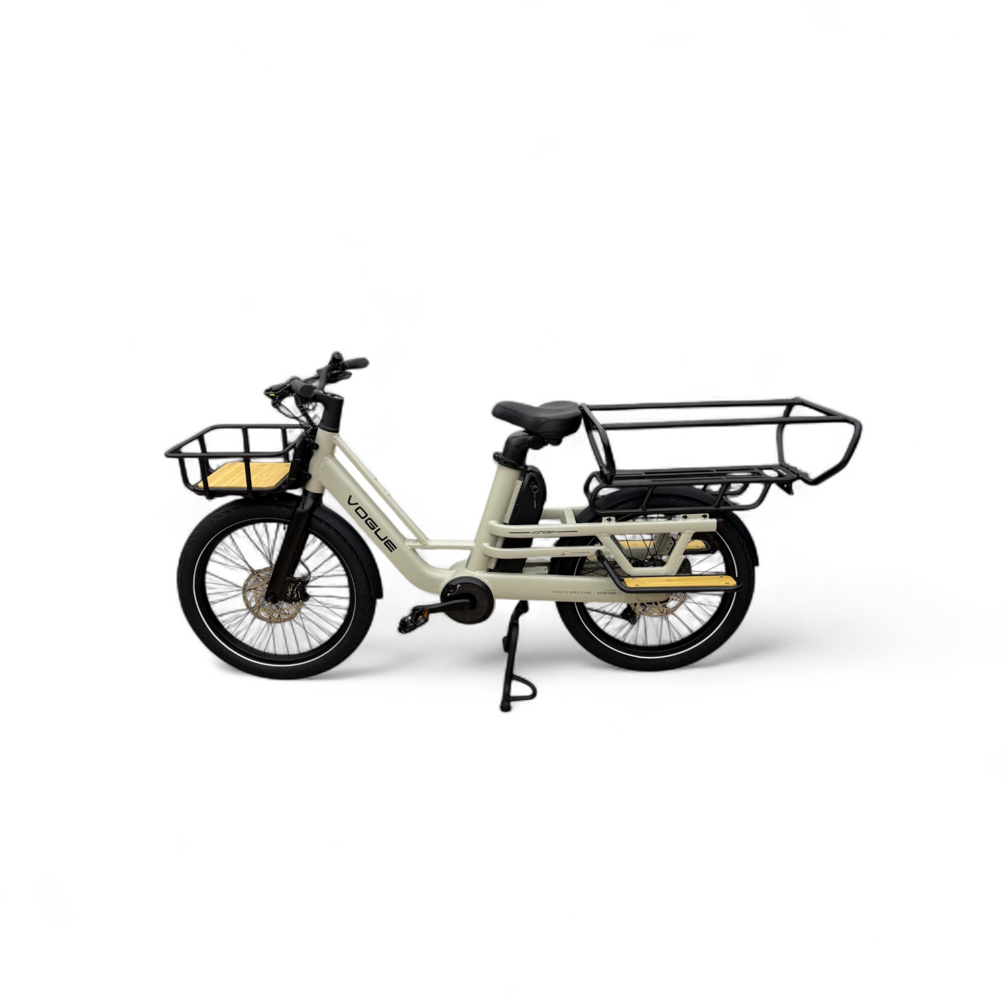 Vogue Wonder Longtail – Elektrische Longtail Bakfiets – Grijs - 24 inch – 180 kg Draagvermogen – Dubbele 48V Accu – Shimano 7 Versnellingen – Hydraulische Remmen - AE-trading
