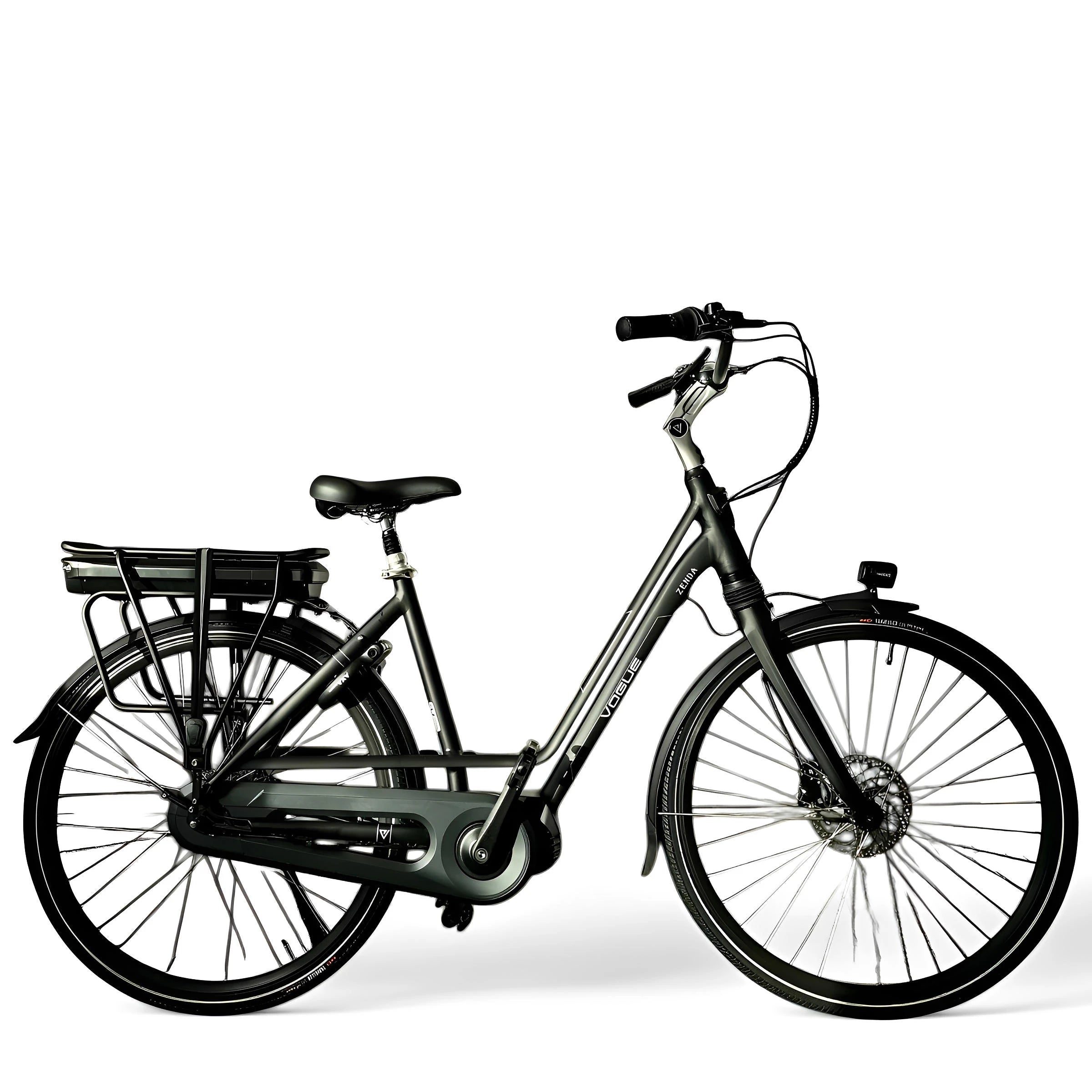Vogue Zenda Elektrische Fiets E-bike met Hydraulische Remmen 51cm 468Wh 13Ah - Mat Zwart - AE-trading