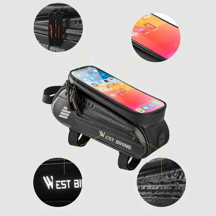 West Biking Frametas Fatbike fiets - Waterdichte Telefoonhouder - AE-trading