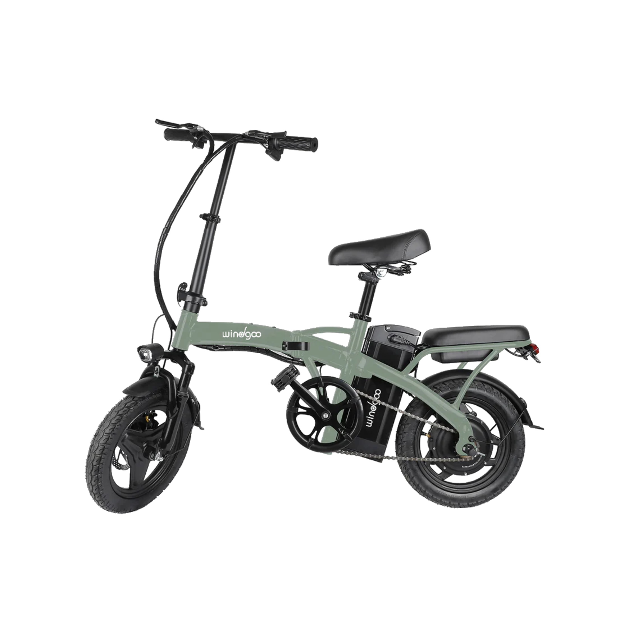 Windgoo B22 - Elektrische Fatbike-Vouwfiets - Legergroen - 14 inch - 120 kg Draagvermogen - Accu 42V (6Ah) - 250W Motor - Dubbele Schijfremmen - AE-trading