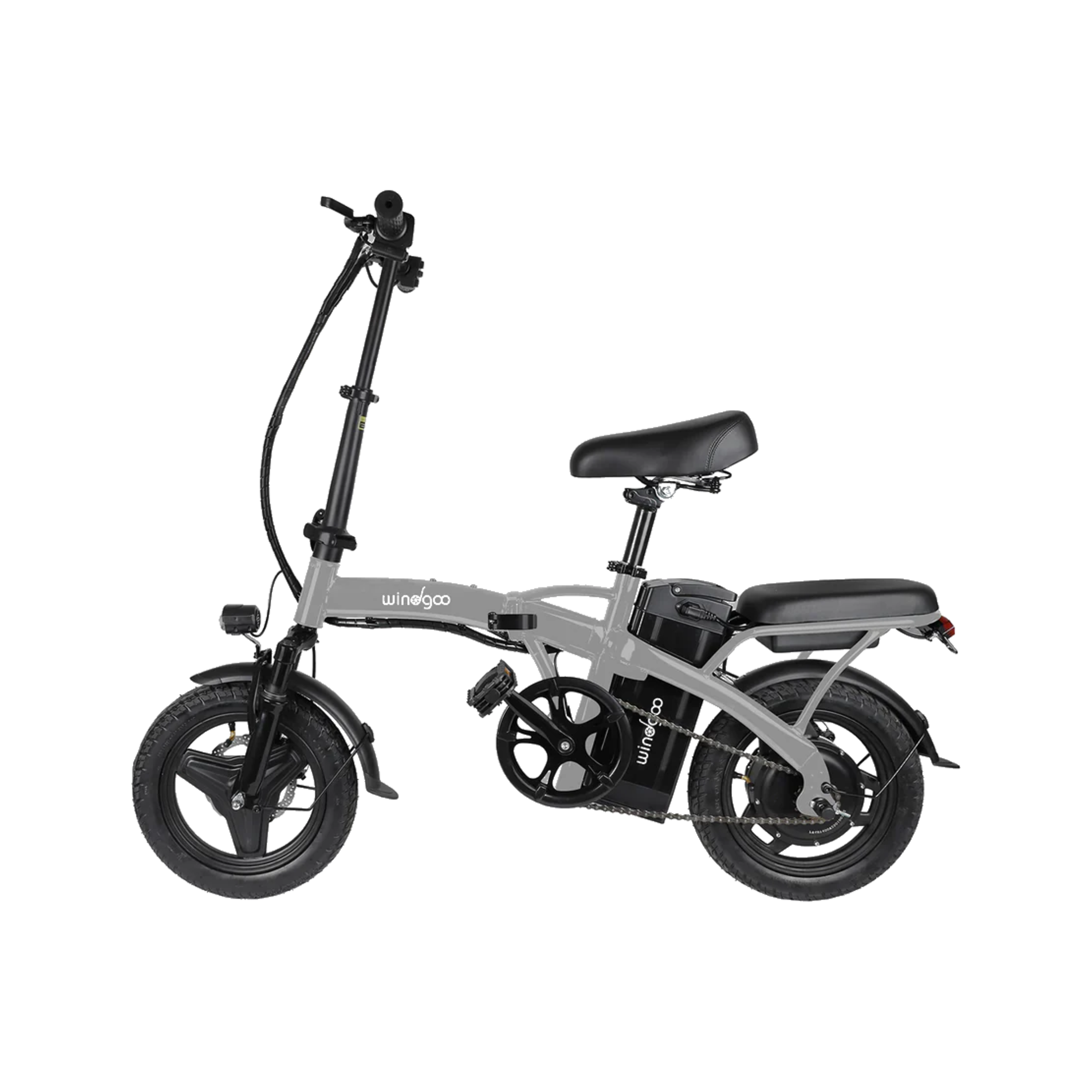 Windgoo B22 - Elektrische Fatbike-Vouwfiets - Lichtgrijs - 14 inch - 120 kg Draagvermogen - Accu 42V 6Ah - 250W Motor - Dubbele Schijfremmen