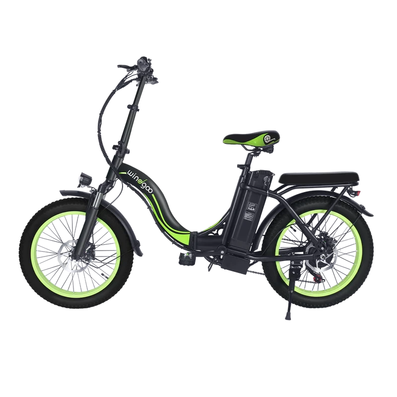 Windgoo E20 Elektrische Vouwfiets Fatbike Zwart Groen - AE-trading