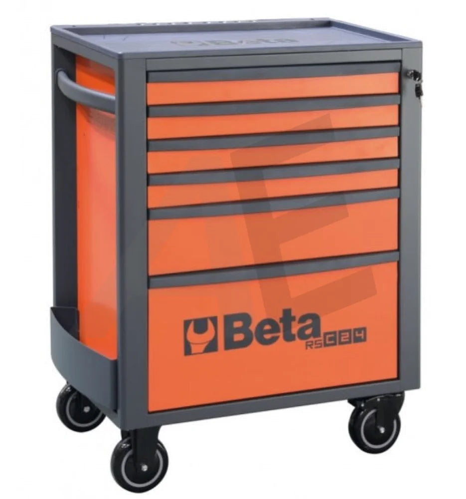 Beta Gereedschapwagen Oranje/Zwart Met 6 Laden (74X955X45Cm) Belangrijkste Kenmerken: • Zes