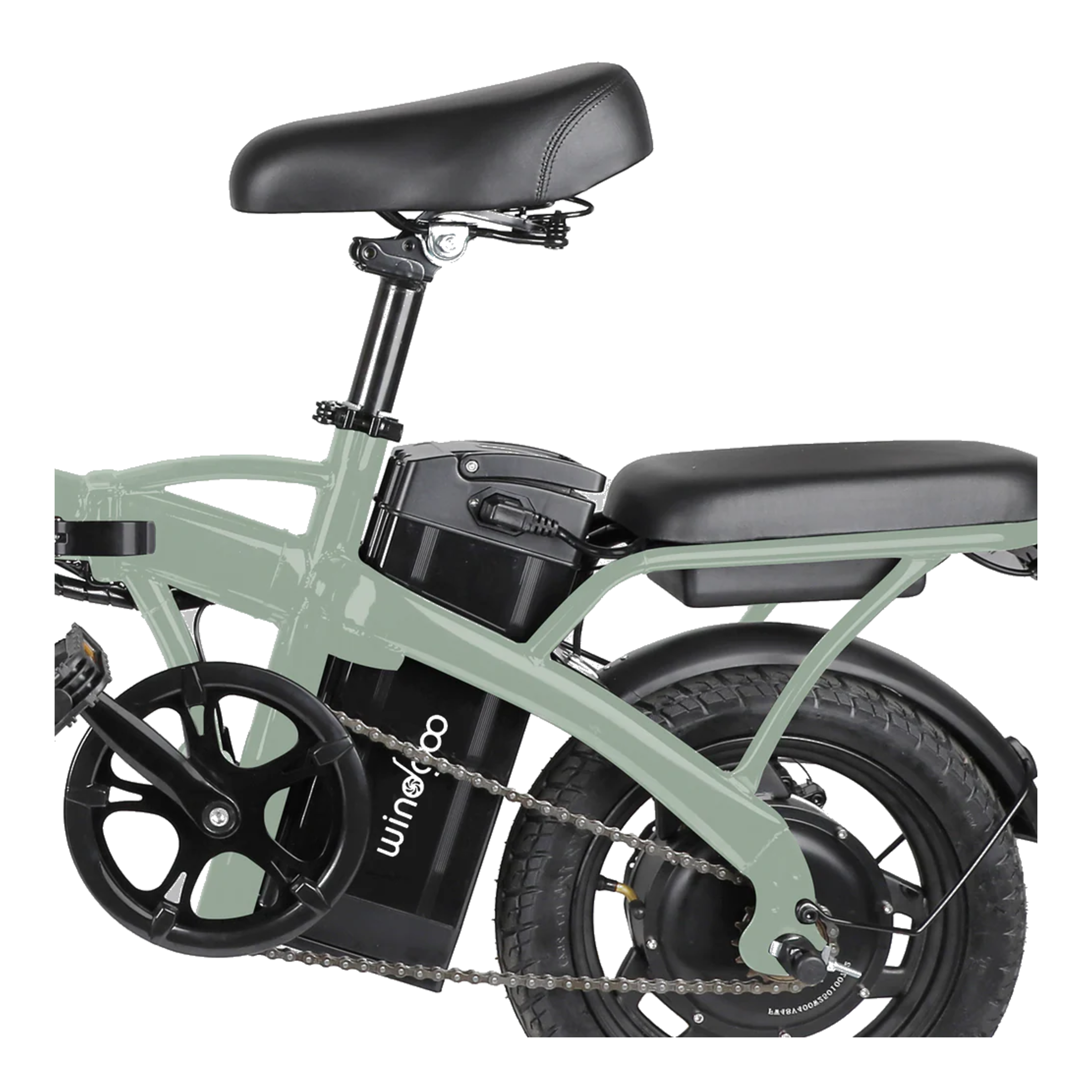 Windgoo B22 - Elektrische Fatbike-Vouwfiets - Legergroen - 14 inch - 120 kg Draagvermogen - Accu 42V (6Ah) - 250W Motor - Dubbele Schijfremmen - AE-trading