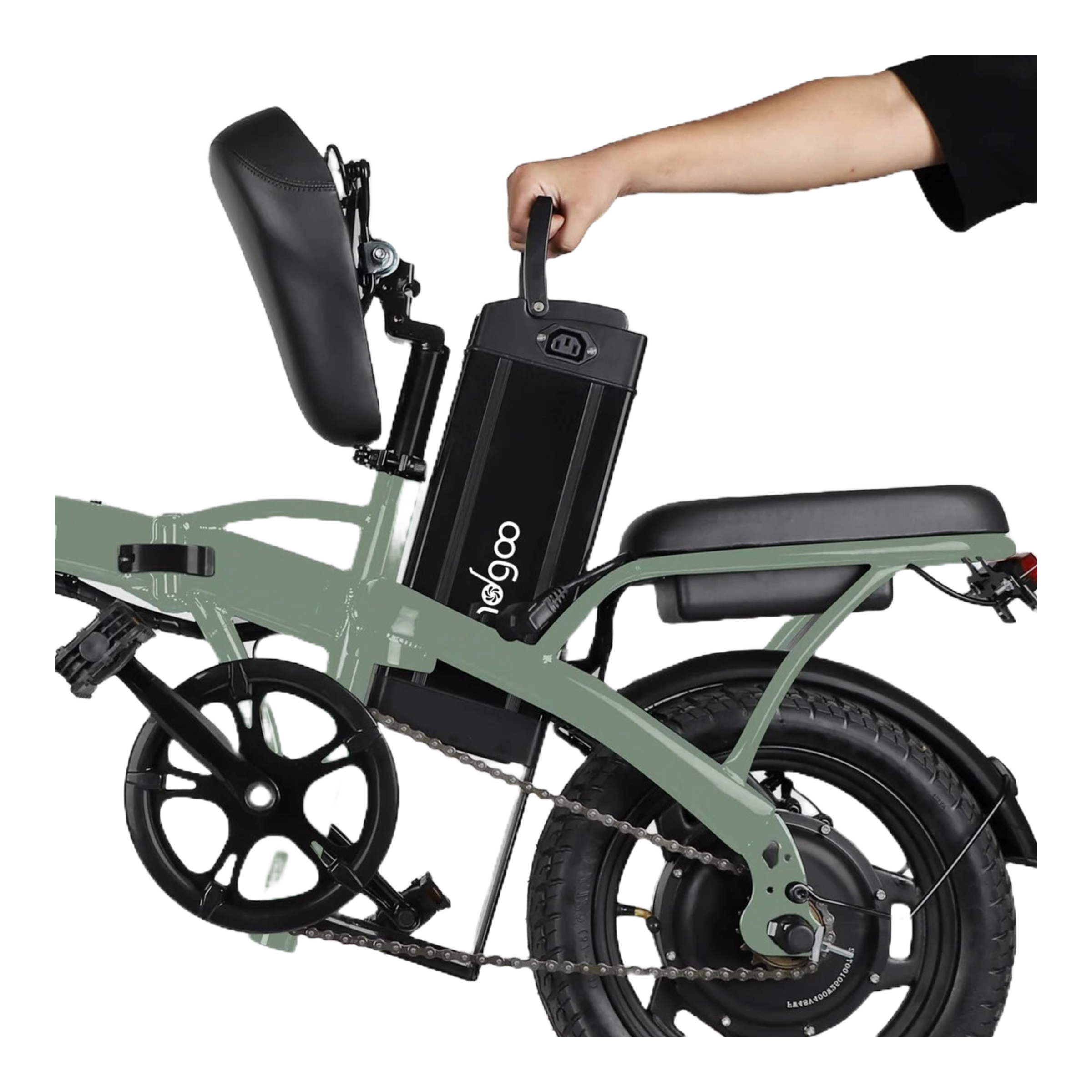Windgoo B22 - Elektrische Fatbike-Vouwfiets - Legergroen - 14 inch - 120 kg Draagvermogen - Accu 42V (6Ah) - 250W Motor - Dubbele Schijfremmen - AE-trading