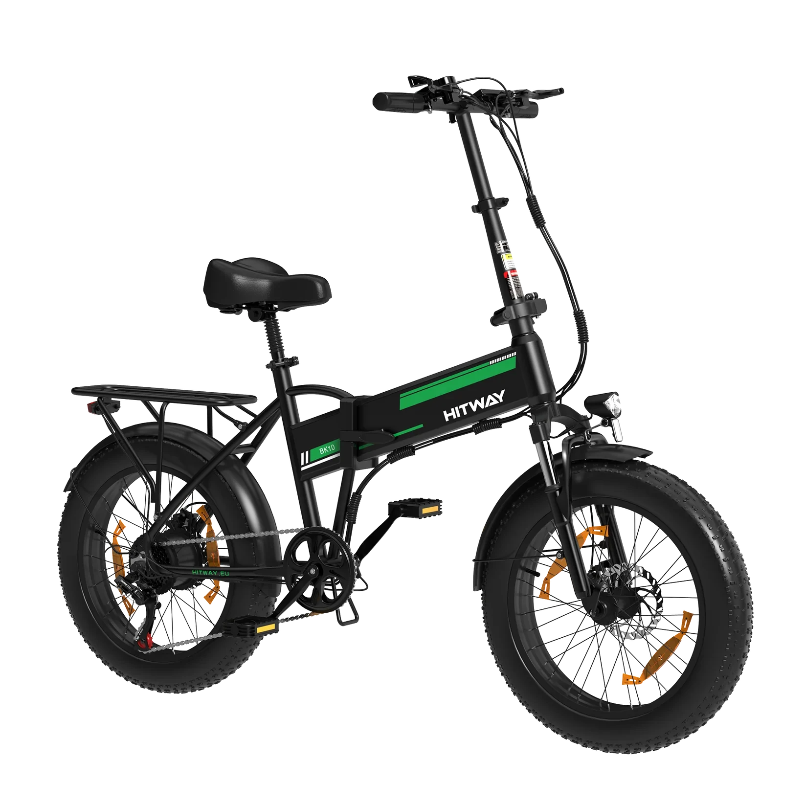 Hitway BK10 Fatbike Vouwfiets Elektrisch Zwart Groen AE-trading