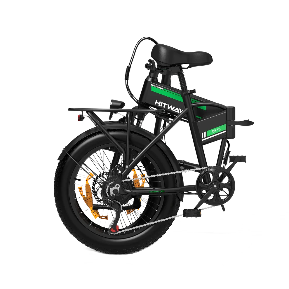 Hitway BK10 Fatbike Vouwfiets Elektrisch Zwart Groen AE-trading