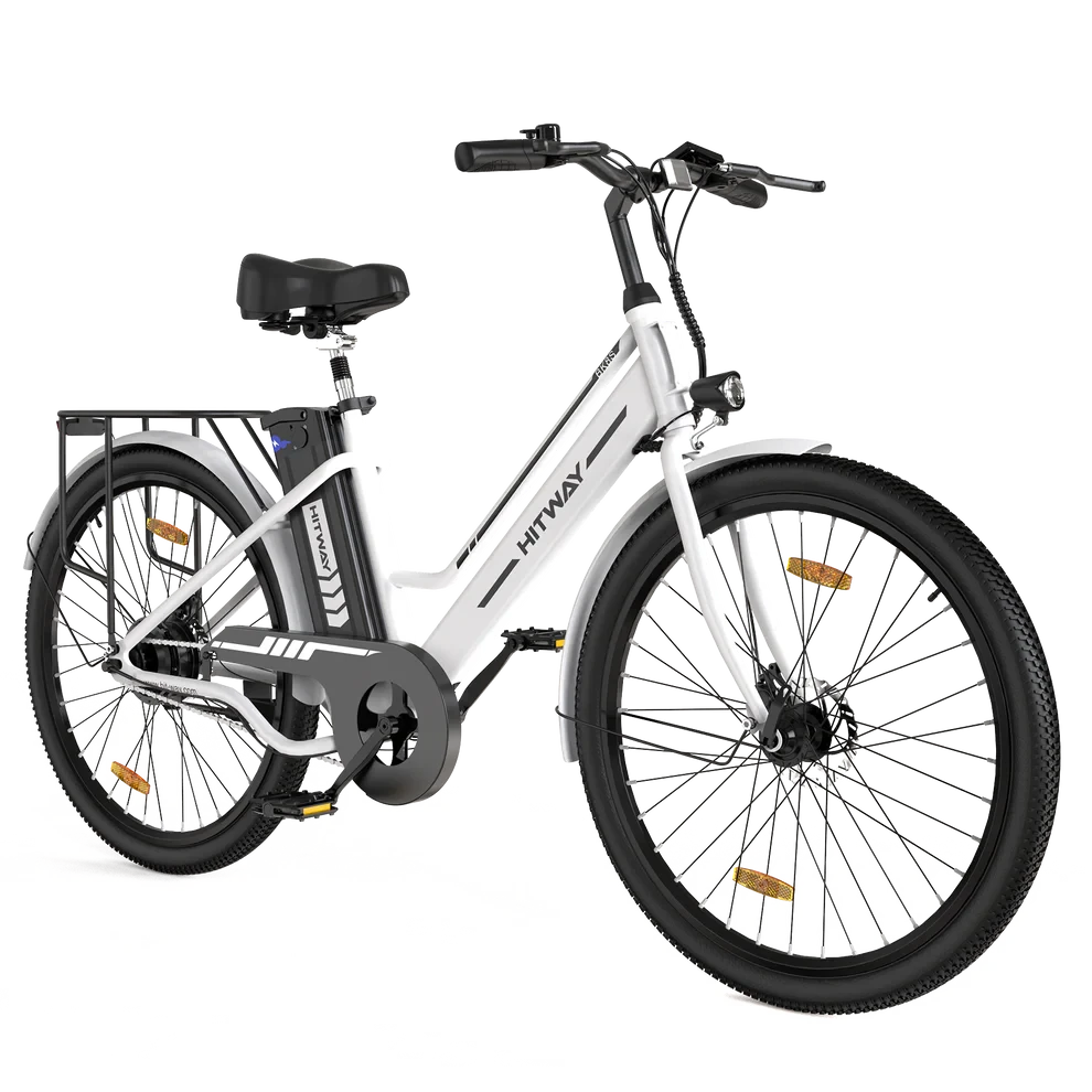 Hitway BK8S Elektrische Fiets 26 Inch 2,45" City E-bike Wit AE-trading