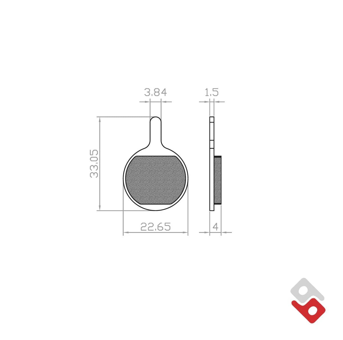 Remblokset Brenta Br102 Fatbike, Windgoo B20 (E Mark) - AE-trading