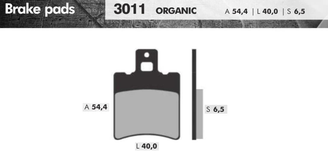 Remblokset Brenta Br3011 Aerox Voor, Mbk Booster 40 X54,4 X6,5 (E Mark) - AE-trading