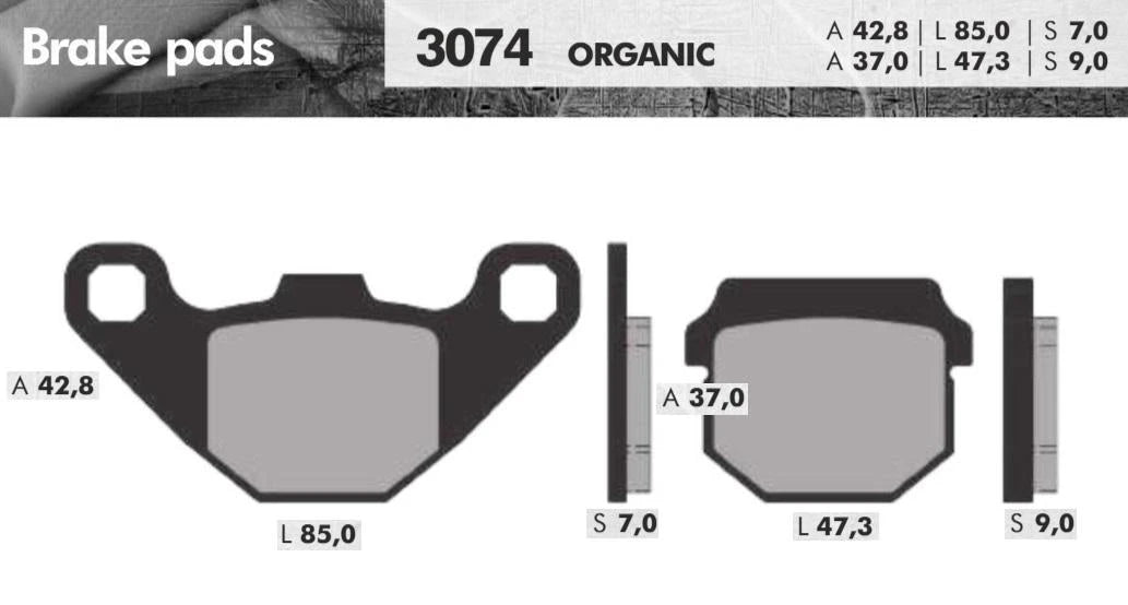 Remblokset Brenta Br3074 Kisbee, New Liberty S, Segway E125 S, Tgb,Cpi (E Mark) - AE-trading