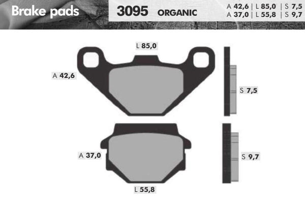Remblokset Brenta Br3095 Agility16, People S, Super 8, Super 9, Django 125 (E Mark) - AE-trading