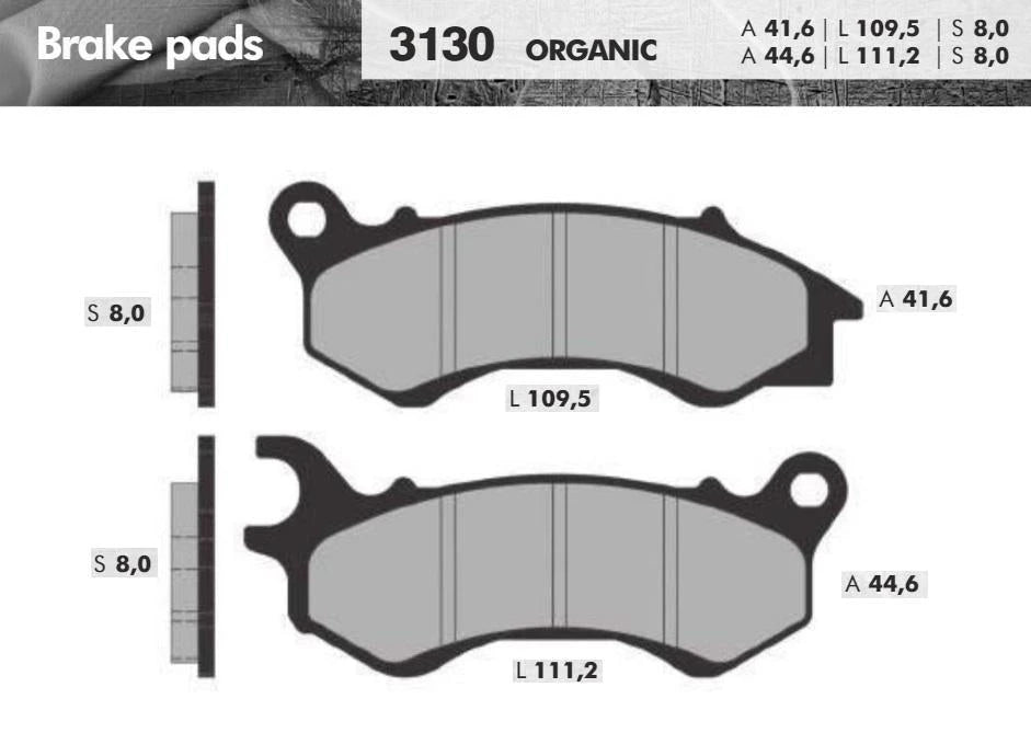 Remblokset Brenta Br3130 Django, Pcx, Vision, Agility16+ (E Mark) - AE-trading