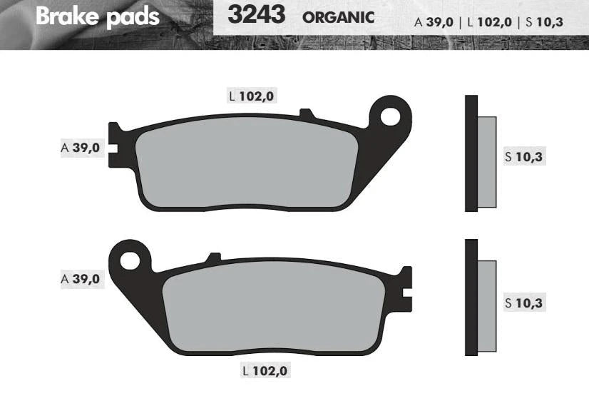Remblokset Brenta 3243 Xmax 125 400, Honda Sh, Xciting, Aprilia Sxr (E Mark) - AE-trading