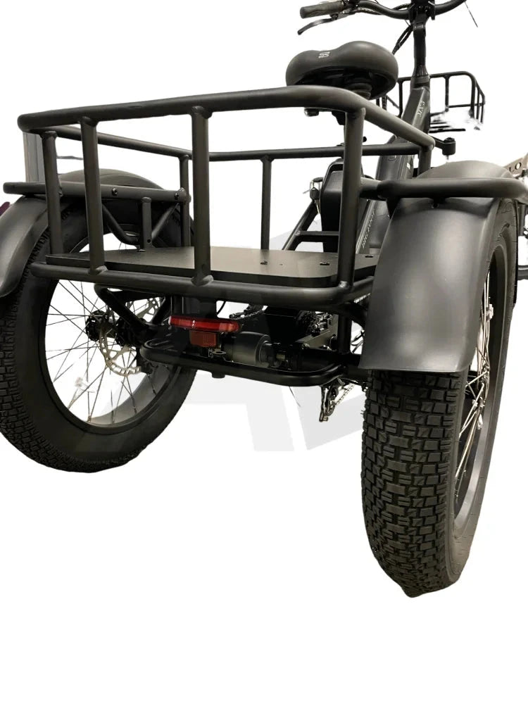 Diablo Big Foot Fatbike Driewieler Fiets E-Bike Cargo - Mat Zwart Twee Accu’s Diablo Fatbike